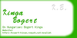 kinga bogert business card